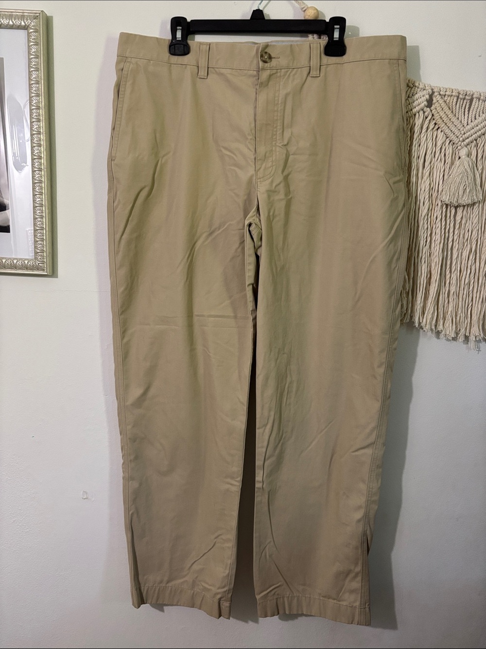 L.L. Bean Men's Straight Chinos in Khaki-100% Cotton